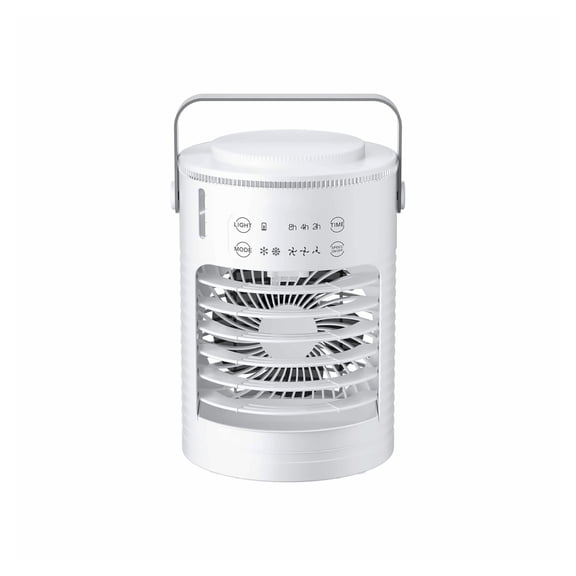 Portable Air Conditioner 4-in-1 Evaporative Cooler - 3 Speed, 0.6L Tank, USB Powered - Personal Air Cooling Fan, Humidifier, Night Light for Home, Office, Bedroom