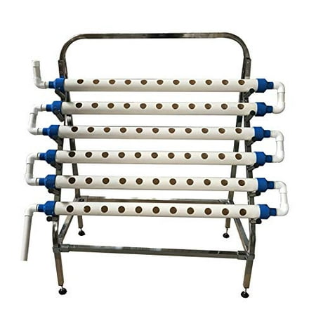 Vertical Growing System Techtongda Hydroponic Grow Kit Growing System for Leafy Vegetables 36 Plant Sites 2.5'' dia Pipe Stainless Steel Holder #141134 ()