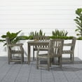 thumbnail image 5 of Vifah Renaissance Outdoor 5-piece Wood Patio Stacking Table Dining Set, 5 of 5