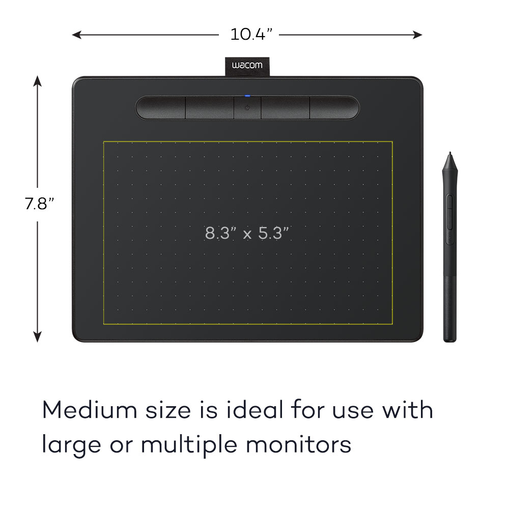 Wacom Intuos Wireless Graphics Drawing Tablet with 3 Bonus Software Included, 10.4" X 7.8", Black, Medium (CTL6100WLK0) - image 3 of 9