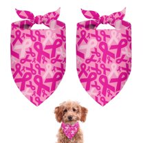Dog Bandana 2 Pack,Pink Breast Cancer Bandanas for Dogs,Cat Bandana,Small/ Large Dog Bandana 2 Size,Dog Bandanas Girl Boy