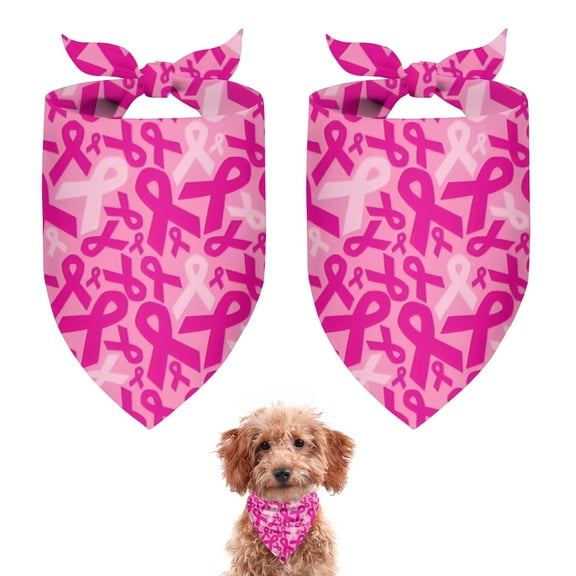 Dog Bandana 2 Pack,Pink Breast Cancer Bandanas for Dogs,Cat Bandana,Small/ Large Dog Bandana 2 Size,Dog Bandanas Girl Boy