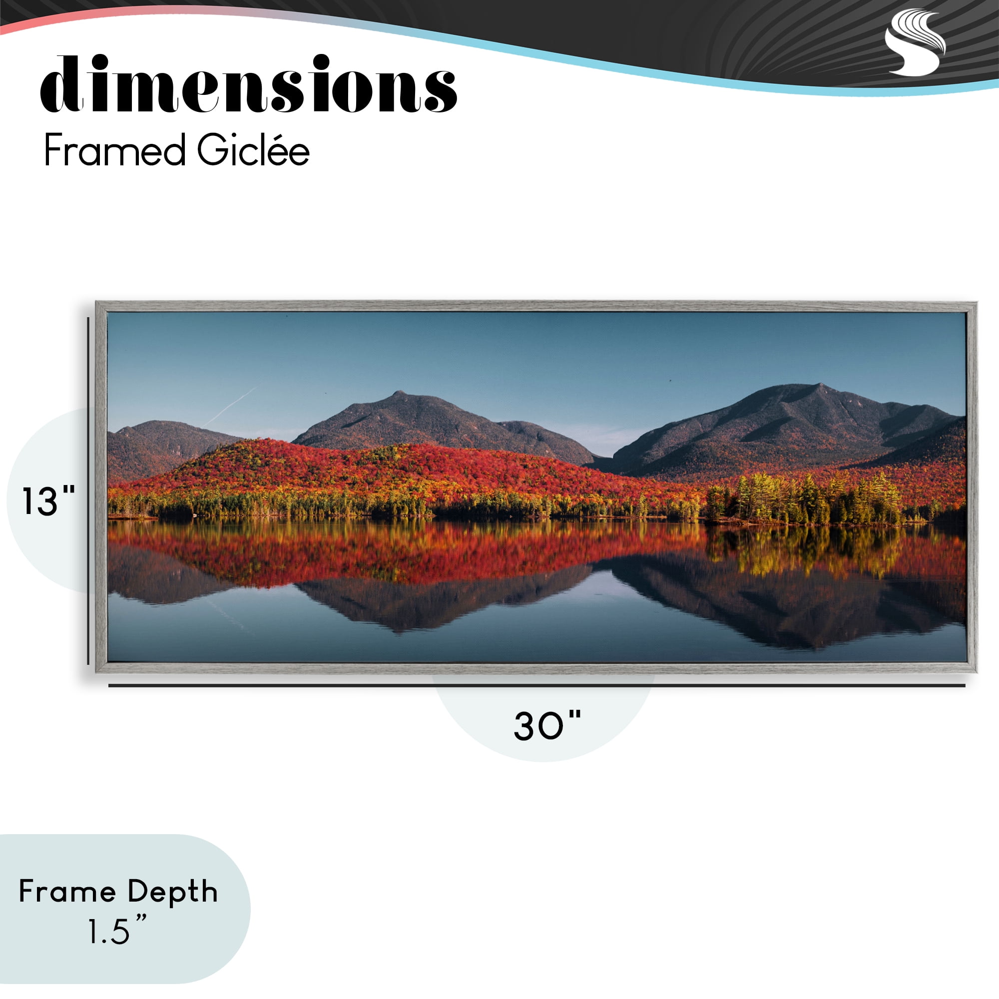 Stupell Industries Autumn Panorama Reflections Gray Framed Giclee Art, design by Jonathan Zaharek