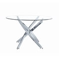thumbnail image 3 of Diva Glass Star Dining Table, Round 36" with Tempered Glass Top and Silver Base – Featuring a Unique Star-Inspired Base Design, Perfectly Sized for 4 People to Add a Touch of Modern Elegance to Any Di, 3 of 4
