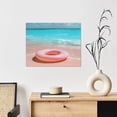 thumbnail image 6 of Kdxio Pink Float Ring On Beach Pattern Canvas Wall Art for Living Room Wall Decor for Bedroom Bathroom Modern Framed Canvas Art Prints Ready to Hang,Horizontal, 6 of 6