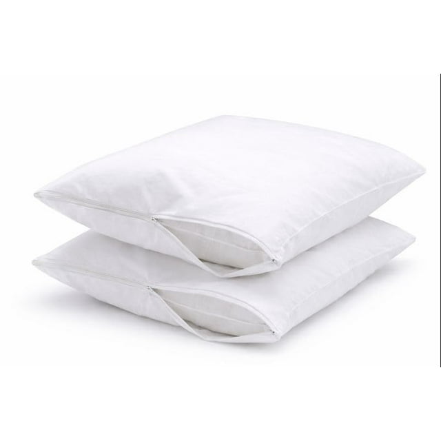 Paquete De 4 – Protectores De Almohada Shandreamz Con Cremallera – Fundas De Almohada Con Protección Contra Alergias A Prueba De Polvo Y Alérgenos – 100% Algodón Suave Hipoalergénico A Prueba De Chinc