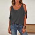 thumbnail image 6 of Tqcoqu Womens Summer Cold Shoulder Tops,Short Sleeve T Shirts Pullover Casual Dolman Blouses,Dark Gray Women's S-XXXL, 6 of 9