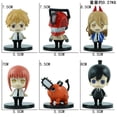 thumbnail image 1 of Q-version Chainsaw Man figure, anime Chainsaw Man Bochita Power model gashapon blind box toy, 6 standing poses of the figure., 1 of 3