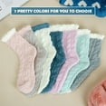 thumbnail image 3 of Deago 3 Pairs Womens Fuzzy Socks Slipper Coral Fleece Fluffy Cabin Plush Warm Winter Sleep Home Soft Cozy Socks (Purple), 3 of 9
