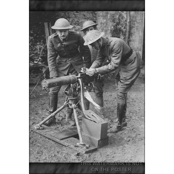 24"x36" Gallery Poster, M1917 Browning machine gun is a heavy machine gun val browning