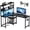 Black, variant on Taoset Reversible L-Shaped Gaming Desk with Power Outlet & RGB LED Hutch, 43" Black Convertible Corner Computer Desk with CPU Shelf, Headset Hooks & Multi-Tier Storage for Small Bedroom Dorm