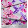 thumbnail image 3 of Soimoi Cotton Duck Fabric Flowers & Feather Printed Craft Fabric by The Yard 42 Inch Wide, 3 of 3