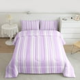 thumbnail image 2 of Manfei Purple Stripes Queen Comforter Set,Geometric Striped Bedding Sets,Abstract Geometric Lines Bedding Comforter Set For Children,Breathable Home Decor Reversible,3-Piece, 2 of 8