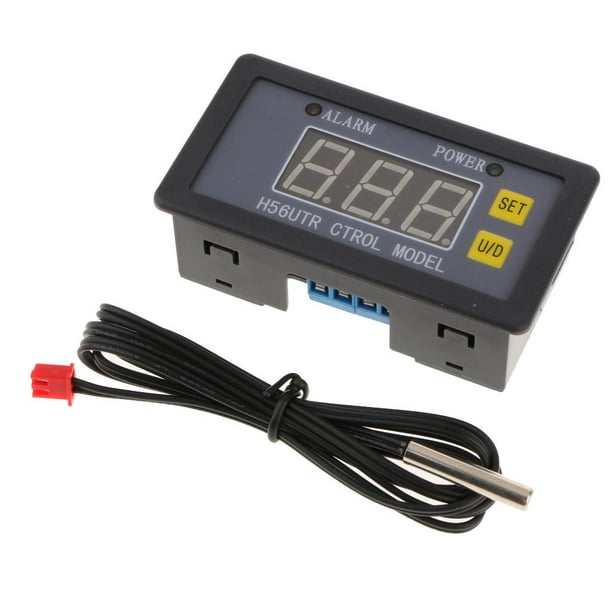 Controlador De Temperatura Digitales Lcd -55-120 Equipo De Industrias Azul 5A con cubierta