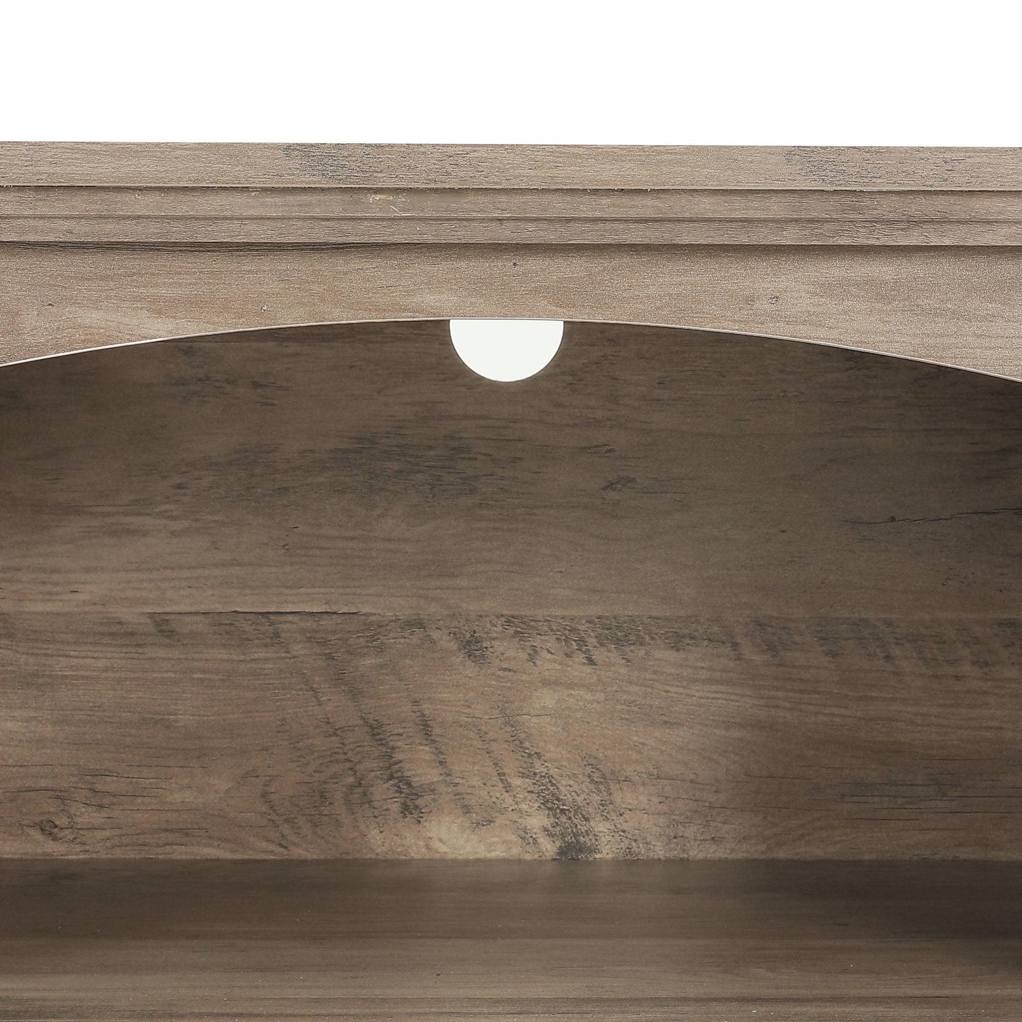 ModFusion 70” Washed Ash TV Cabinet, 6-Compartment Entertainment Center with Faux Thick Top, P2 Particleboard & Density Board Media Console, Rustic Storage Stand
