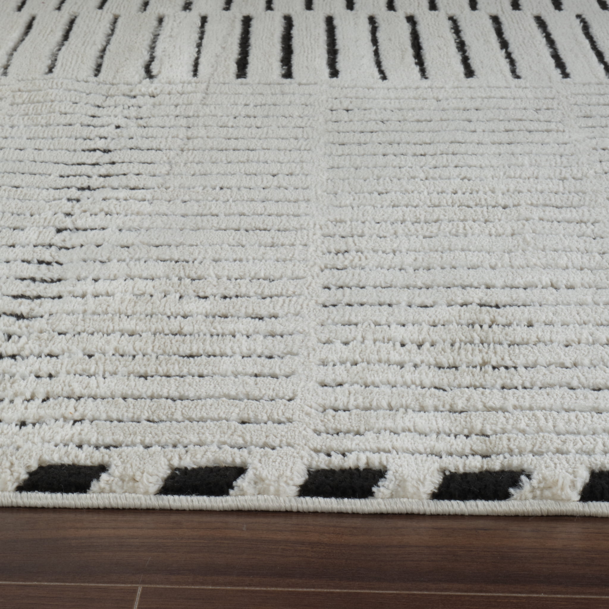 Tapis d'interieur abstrait Rug Branch Domus, creme noir, moderne - Salon, chambre, salle a manger et cuisine