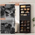 thumbnail image 6 of Homieasy 10-Tier Shoe Cabinet with 2 Drawers, 65cm Width Freestanding Closet Organizer with Adjustable Storage Shelves & Side Hooks –for Entryway, Bedroom, Living Room,Black, 6 of 8