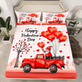 thumbnail image 2 of Castle Fairy Kids Teenagers Happy Valentine's Day Twin Sheet Sets 3pcs,Kawaii Gnome Truck Twin Fitted Sheet Microfiber,Romantic Love Heart Print Breathable Flat Sheet,Microfiber Bedroom Decor, 2 of 7