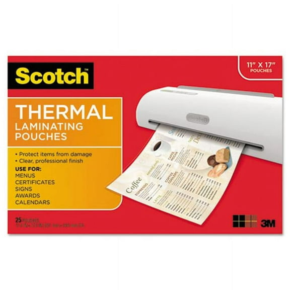 3M & Commercial Tape Div TP385625 Menu Size Thermal Laminating Pouches, 3 mil.
