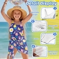 thumbnail image 4 of Xixirimido Boho Floral Butterfly Blue Print Girls One Piece Swimsuits Cutout Bathing Suit with Cover Up Skirt Quick Dry Beach Swimwear with Adjustable Strap, Size 13-14 Years, 4 of 7