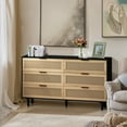 thumbnail image 6 of 51.18"6-Drawers Rattan Storage Cabinet Rattan Drawer,for Bedroom,Living Room (Black), 6 of 11