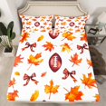 thumbnail image 2 of Manfei Rugby Ball Game Twin Sheet Sets,Hello Fall Twin Fitted Sheet,Autumn Maples Flat Sheet For Boys Teens,Breathable Home Decor,3pcs, 2 of 7