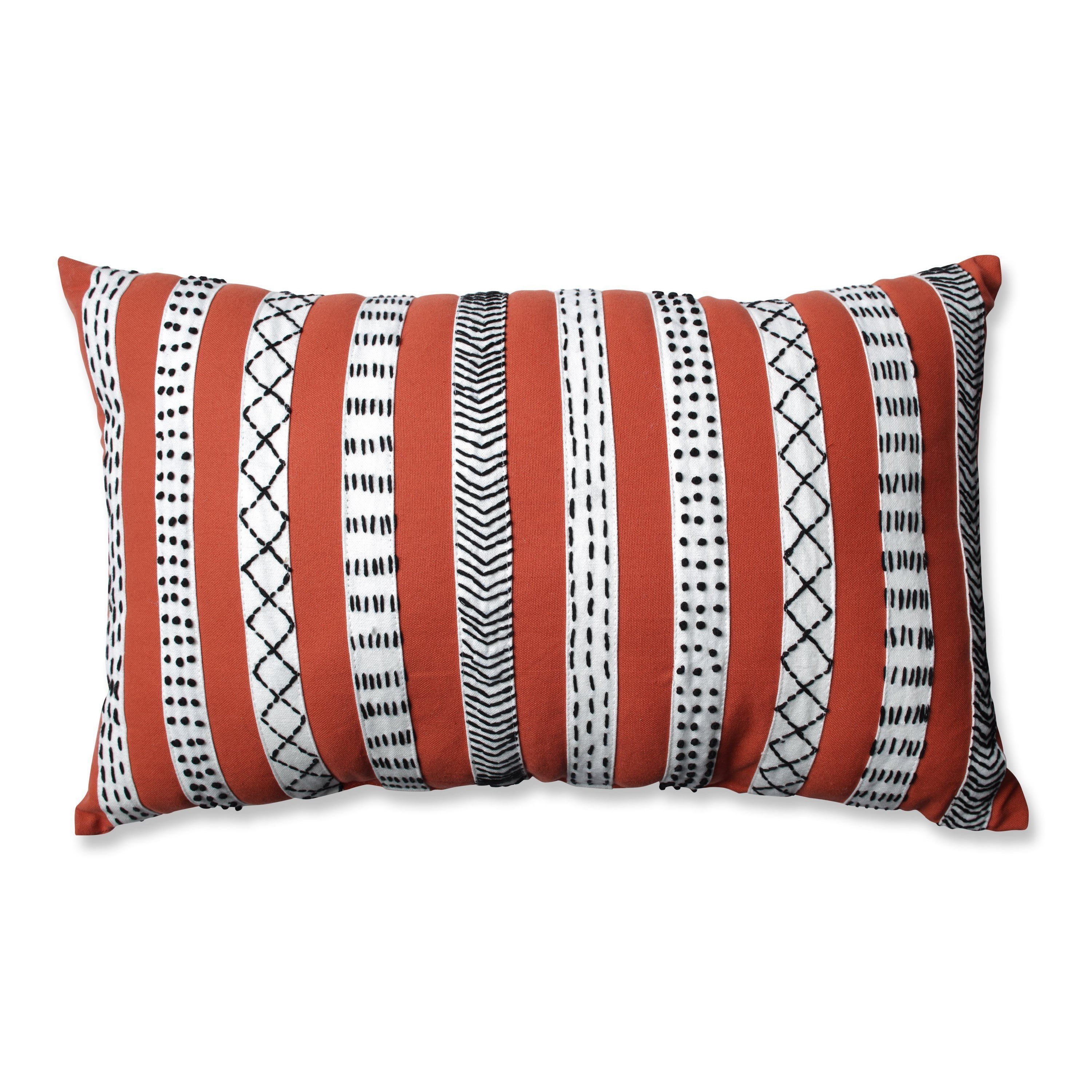 18 5 Coral Orange White And Black Tribal Bands Rectangular Throw