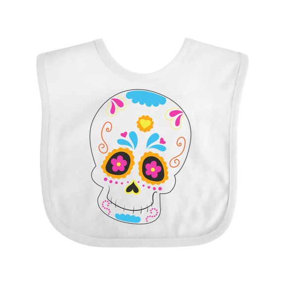 Inktastic Sugar Skull Blue Boys or Girls Baby Bib