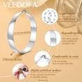 thumbnail image 5 of VEEDOFA Tapered Chunky Silver Hoop Earrings for Women, Lightweight Silver Plated, 30-60mm, 5 of 6