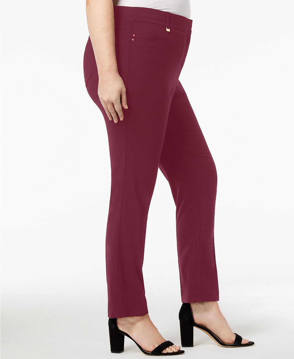 Tummy Control Curvy-Fit Pants Red 