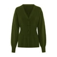 thumbnail image 4 of iOPQO Lightweight Cardigans for Women Ladies Cardigan Sweaters Cute Cardigans for Women Light Sweaters for Women V Neck Sweaters for Women Fall Cardigans for Women Knit Sweater Dark Green XXL, 4 of 4