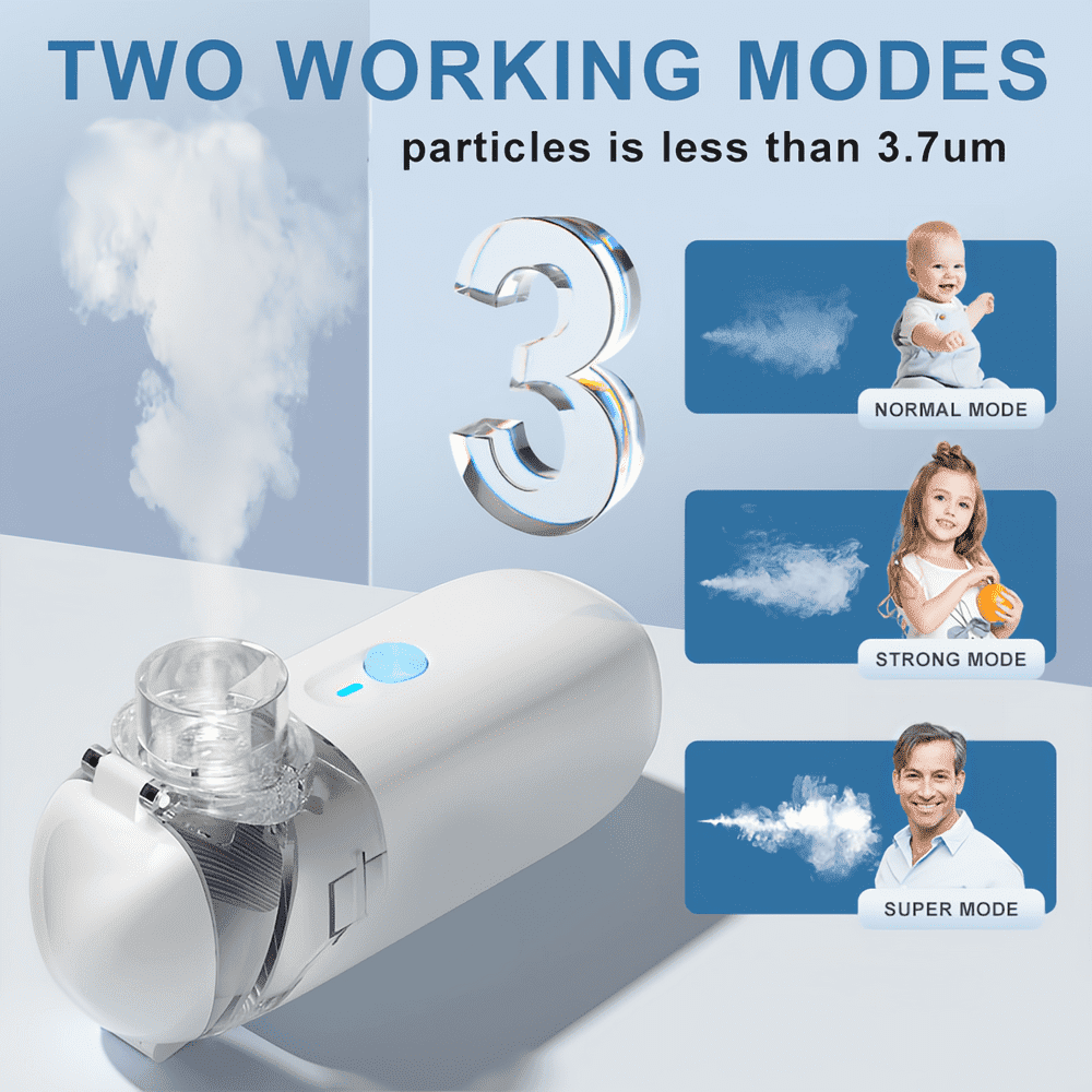 OUSITAID Small Portable Humidifiers Machine Steam Inhalator  USB Rechargeable  three accessories  easy to carry  suitable for Adults & Kids and for Travel