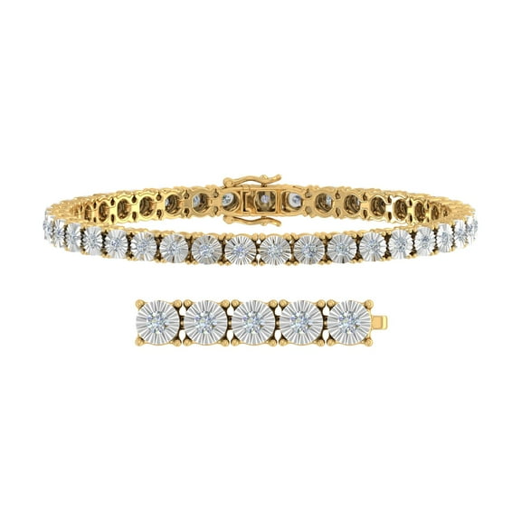 3 Carat Diamond Tennis Bracelet in 14K Yellow Gold (7.25 Inch) (I1-I2 Clarity)