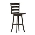 thumbnail image 2 of BizChair Classic Ladderback Swivel Bar Stool, Gray Wash Walnut (Set of 2), 2 of 12