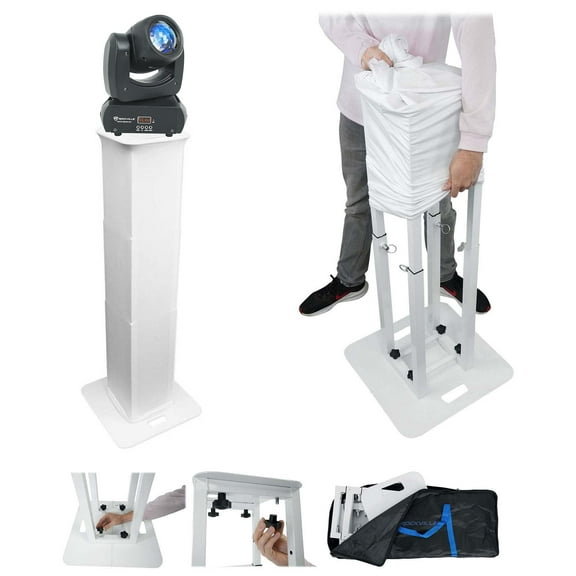 Rockville Rock Beam DC Club Stage Moving Head Light Portable White Totem Stand