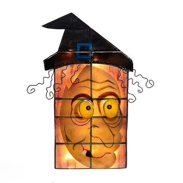 Kurt Adler HW1743 10-Light Capiz Witch Design Table Halloween