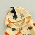 thumbnail image 5 of Baby Boy Girl Long Sleeve Hooded Jumpsuit Cartoon Dinosaur Printed Romper Bodysuit Overall Outfits, 5 of 7