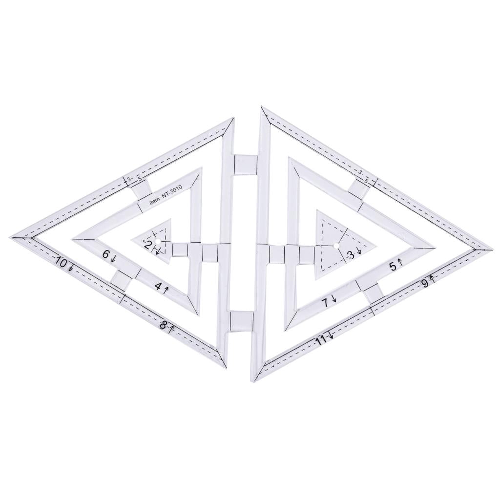 5pcs Acrylic Ruler made Quilt Templates Patch Ruler Tool