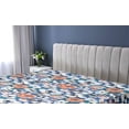thumbnail image 5 of Ambesonne Floral Fitted Sheet, Modern Flourishes Flowers, King Size, Dark Teal Orange, 5 of 5
