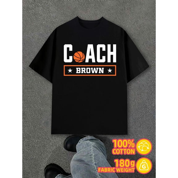 Coach Basketball T-shirt for men 180G 100% Cotton white Funny Unisex Shirt Graphic Tee tshirts Fashion Unisex Shirt Cotton tshirts Fashion Unisex Shirt Short Sleeve tshirts