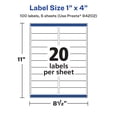 thumbnail image 6 of Avery Durable White Rectangle Labels, 1" x 4", 100 Total, 6 of 12