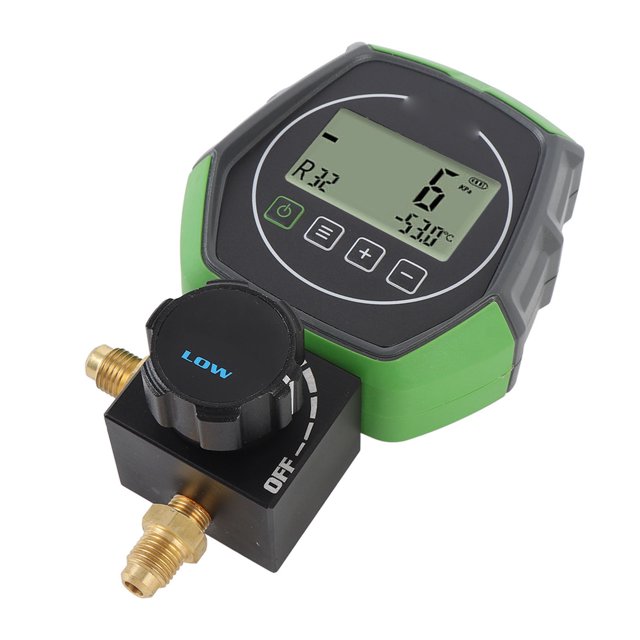 HVAC Vacuum Gauge Tester, Ball Valve Stable Digital HVAC Gauge for AC Fluoridation