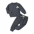 thumbnail image 2 of Fesfesfes Infant Fall Winter Pjs Boys And Girls' Sleepwear Set Round Neck Loungwear Long Sleeve Shirts Pants Sets Baby Homewear Set, 2 of 8