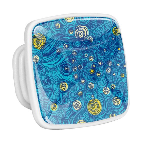 4PCS Square Cabinet Fluorescence Knob Glowing in the Dark Furniture Drawer Pulls Handle with Screws Wonderful Stars Shine