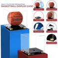 thumbnail image 3 of PENNZONI Basketball Display Case, Clear Acrylic Box w/ Black Acrylic Base & Gold Risers, Mirror Back, 3 of 11