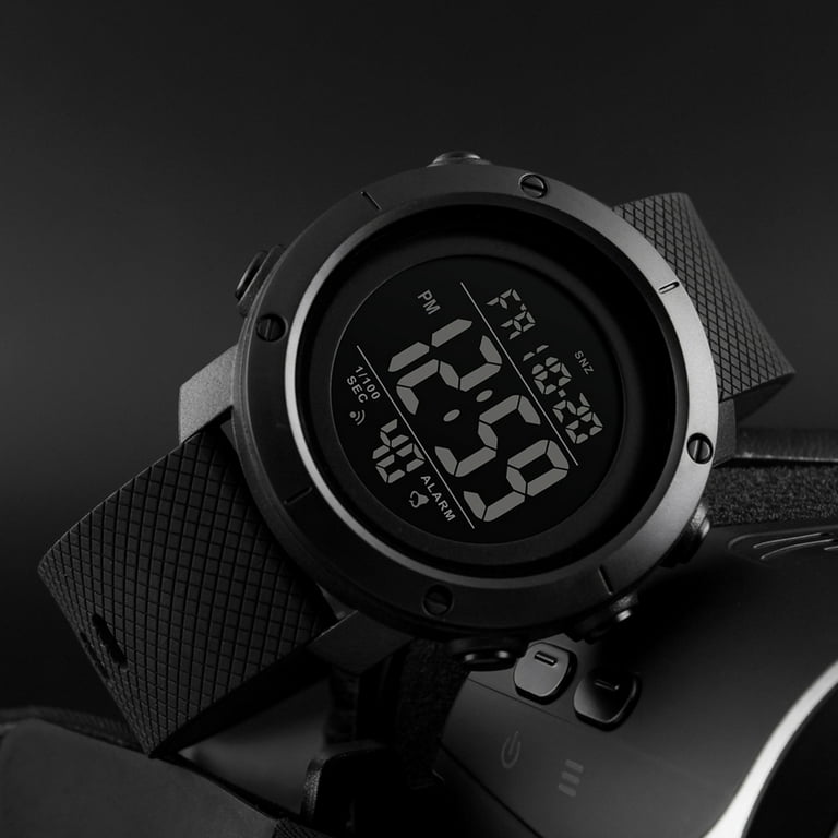 SKMEI Men Watch Outdoor Sports Wrist Watch 1426 Digital Movement 5ATM Waterproof EL Backlight with PU Strap Band