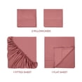 thumbnail image 5 of Superior Egyptian Cotton 400 TC Deep Pocket Sheet Set, King, Blush, 5 of 8