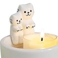 thumbnail image 3 of Vela de cerámica Cerámica Vela de luz de té linda para decoración del hogar (pareja de gatos), 3 of 6