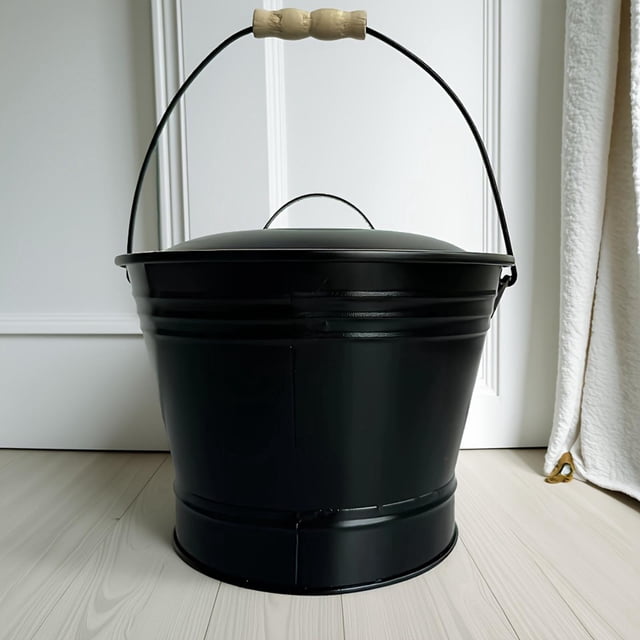 Cubo De Cenizas Para Chimenea Con Tapa, Herramienta Para Fogatas Y Estufas De Leña