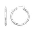 thumbnail image 1 of Large Tube Hoop Earrings - Sterling Silver, 1 of 5